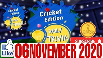 Flipkart Daily Trivia Quiz Answers today | 6 November   2020 | Daily Trivia Flipkart Answers