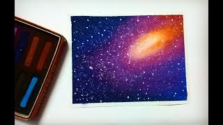 galaxy pastels drawing soft simple