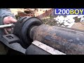 Mitsubishi l200 2,5DiD how to change drive shaft center bearing and cross joint cardan job