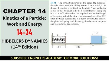 14-34 Kinetics of a Particle: Work and Energy | Chapter 14: Hibbeler Dynamics | Engineers Academy