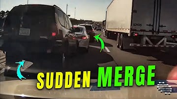 Vehicle Merge Leads to Rear-End Collision and Narrow Miss