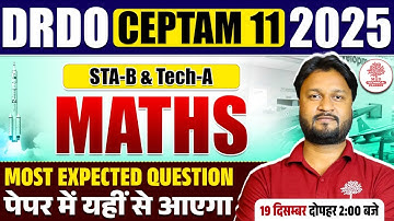 DRDO CEPTAM 11 Recruitment 2025 | DRDO CEPTAM 11 Classes | DRDO CEPTAM 11 Maths | DRDO CEPTAM STA B