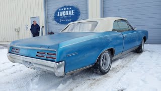 Beautiful Blue 1967 GTO Convertible Survivor FIRST LOOK!