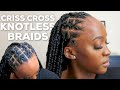 ✨BEGINNER FRIENDLY✨ DIY CRISS CROSS RUBBER BAND KNOTLESS BRAIDS | YAA YAA