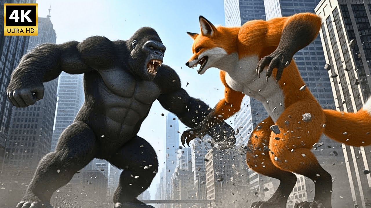 King Kong vs Giant Werefox | The Cursed Tomb and the City in Chaos 🦍⚔️