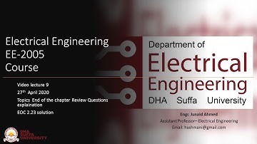 Electrical Engineering, Video Lecture 9 , DHA Suffa University
