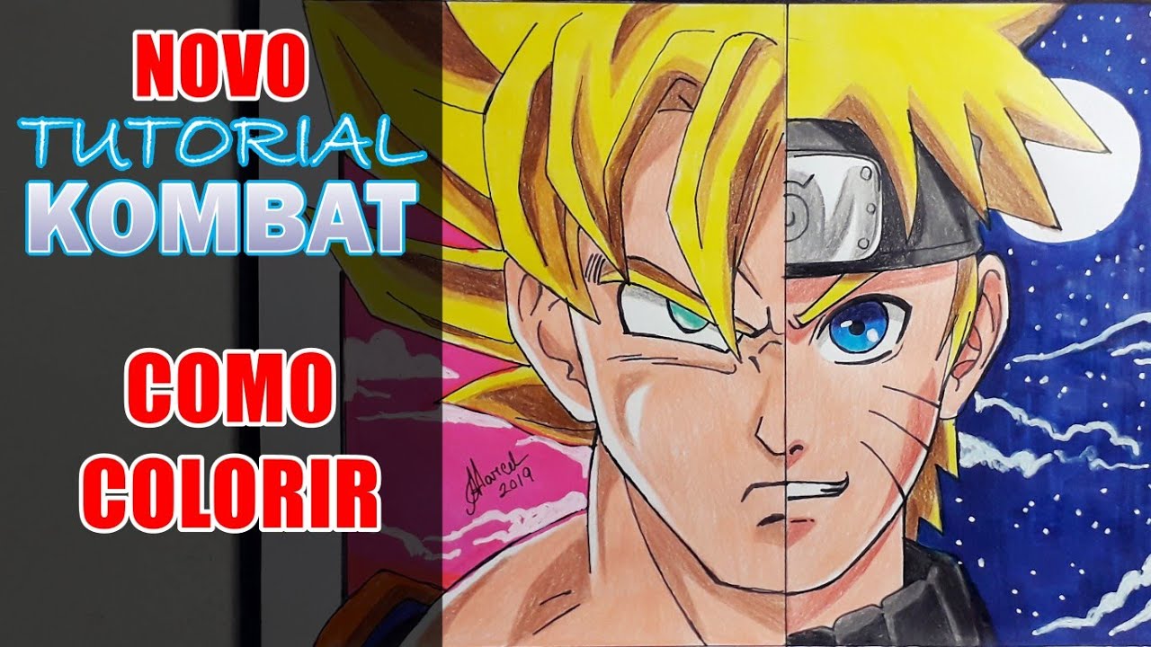 como desenhar NARUTO VS GOKU god 