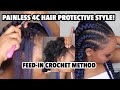 2020 NEW EASY CROCHET FEED IN BRAIDS, PROTECTIVE STYLE (MY METHOD FOR EXTREME COILY 4C HAIR)