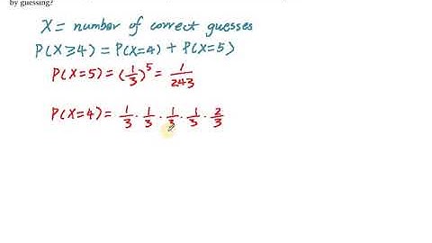 Probability of guessing 4 out of 5 questions right
