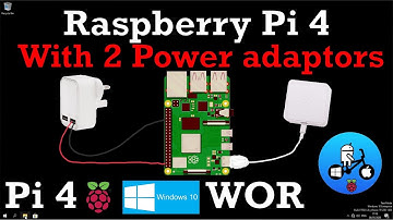 Raspberry Pi 4 with 2 power adaptors.  Power through GPIO pins. Plus Windows 10 WOR update.