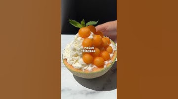 Making Korean Shaved Ice (Bingsoo) in a Melon! 🍧