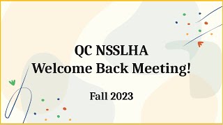 Welcome Back Meeting Fall 2023!