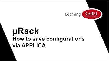µRack How to save configurations via APPLICA