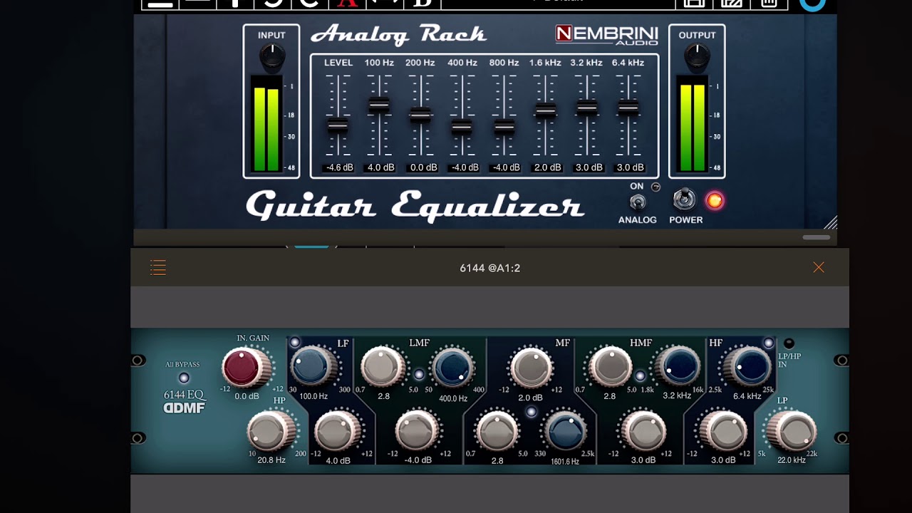 Nembrini Guitar eq vs DDMF 6144 AUV3 eq comparison.
