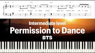 [Intermediate 중급] BTS (방탄소년단) - Permission to Dance | Piano Tutorial | Sheet Music (피아노 악보)