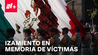 Sismos de 1985 y 2017: Izamiento de bandera en memoria de víctimas