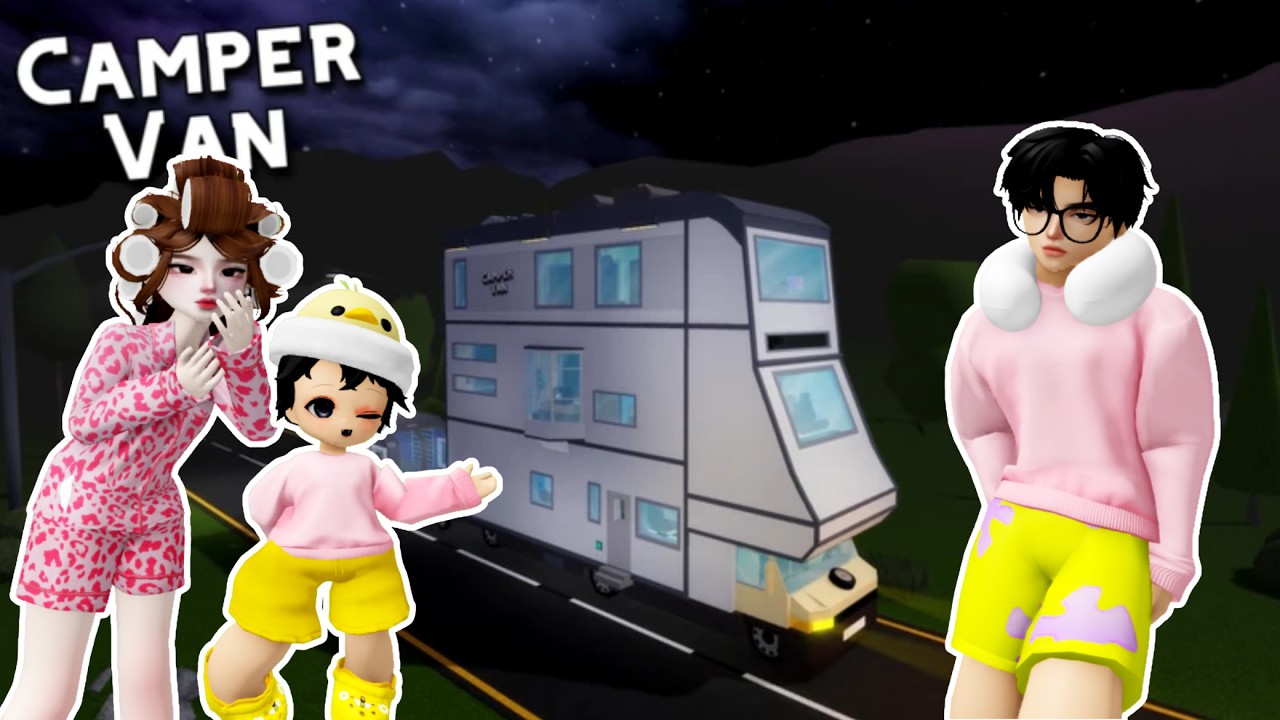 NAIK CAMPER VAN BERTINGKAT PAKE AVA ZEPETO |💖 Family RP Roblox Indonesia