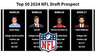 Top 50 2024 NFL Draft Prospects