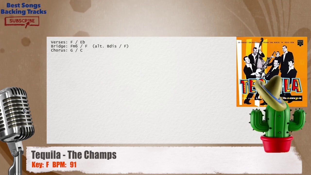 🎙 Tequila The Champs Vocal Backing Track with chords and lyrics YouTube