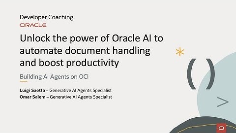 Developer Coaching - Unlock the power of Oracle AI