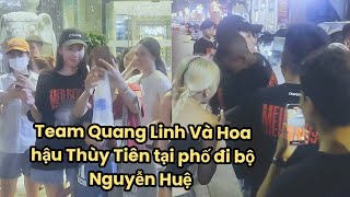 Hoa Hậu Thùy Tiên và Team Quang Linh tại phố đi bộ Nguyễn Huệ