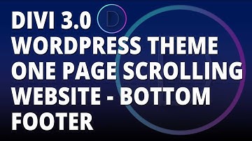 Divi 3 0 WordPress theme One Page Scrolling Website Add Footer