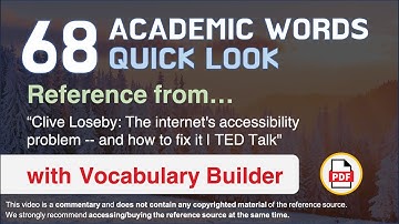 68 Academic Words Quick Look Ref from "Clive Loseby: The internet