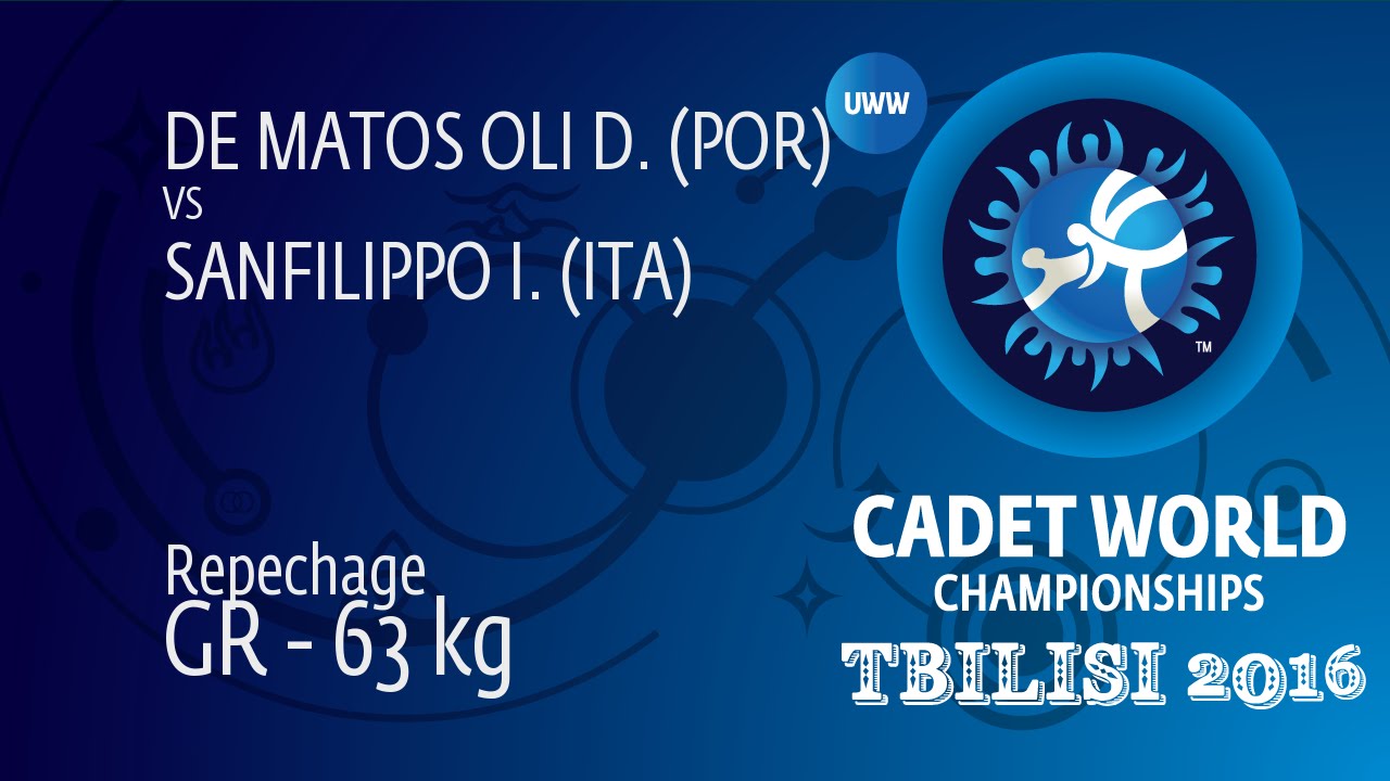 Repechage GR - 63 kg: D. DE MATOS OLI (POR) df. I. SANFILIPPO (ITA) by TF, 9-0
