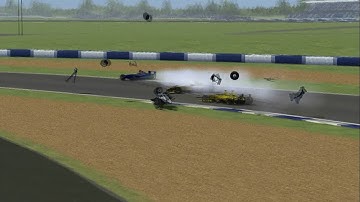 rFactor: F1 crash at Silverstone (1999 mod)