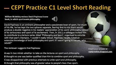 CEPT Practice C1 level short reading about a review of a new book