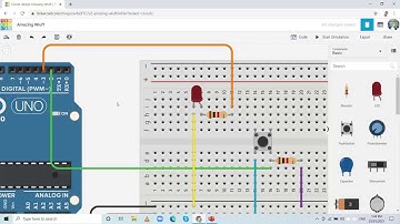 PUSHBUTTON + LED LIGHT USING TINKERCAD (TAGALOG VERSION)