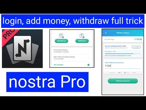 Nostra pro app login, add money, withdraw full trick ||