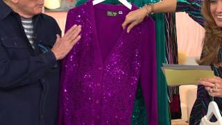 Bob Mackie's Sequin Front Boyfriend Cardigan w/ Pocket Detail with Jennifer Coffey