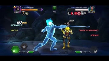 MCoC Kindred vs Negasonic Teenage Warhead on node 5 (ebb flow knock down, right back at it)