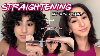 Straightening My Curly Hair For The First Time! | TYMO RING REVIEW