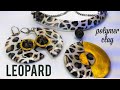 DIY. Modern Faux LEOPARD EARRINGS AND NECKLACE. Made from  Polymer Clay.