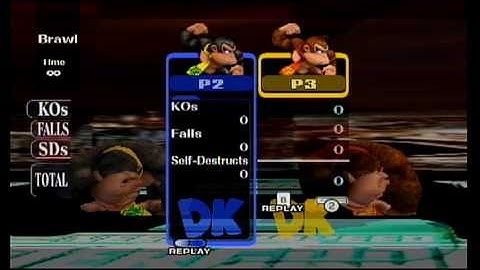 Super Smash Bros Brawl Hack - Donkey Kong Custom Lose Animation