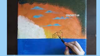 ❄☃ Beautiful Sunset Winter !! Relaxing Acrylic Painting (Minakshi art 26) easy step by step