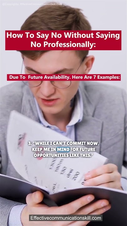 How To Say No Without Saying No In Business How to say no without saying no professionally due to Future