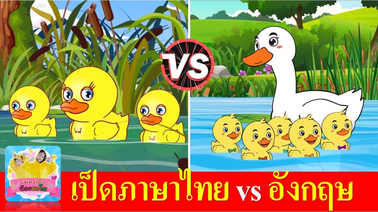 เพลงเป็ด ภาษาไทย vs อังกฤษ | เป็ด ก้าบ ก้าบ | Five Little Ducks - YouTube