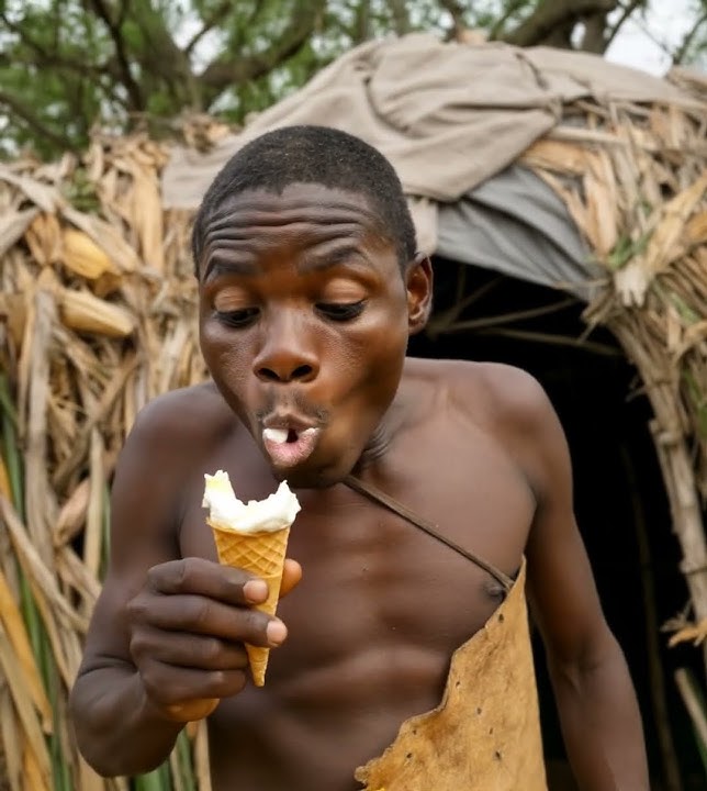 Hadzabe Tribe Tries Ice Cream for the First Time – Priceless Reactions!n 😍#africa #wildlife