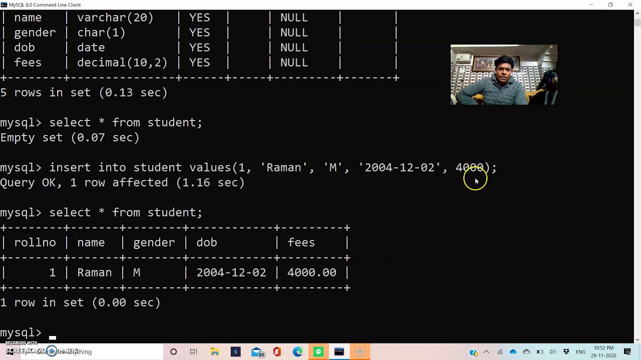 Mysql-1 Create a database, create a table - YouTube