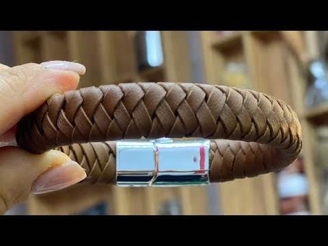 How to braid 6 strand bracelet using leather cords #leatherwork