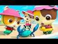 Keluarga Kucing Pergi Ke Pantai Yang Sangat Indah | Lagu Anak-anak | BabyBus Bahasa Indonesia