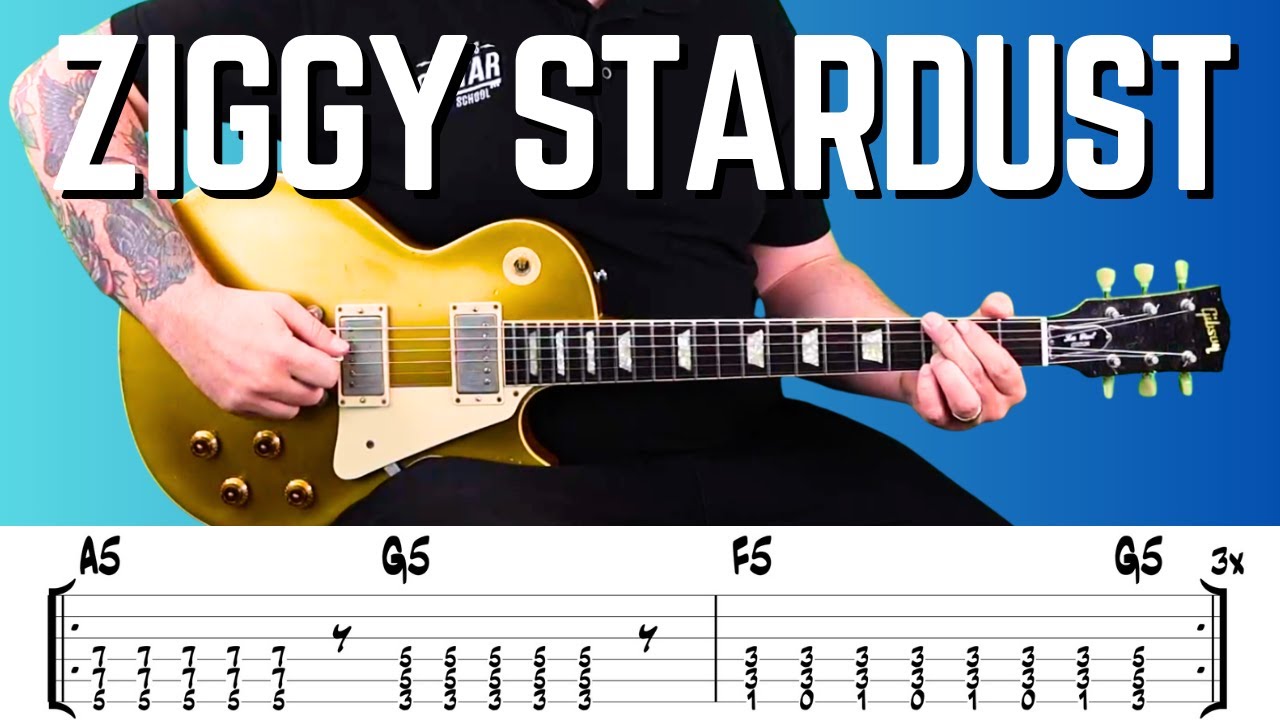 Ziggy Stardust Guitar Tutorial | David Bowie Guitar Lesson With Free Tabs | Kirklees Guitar School