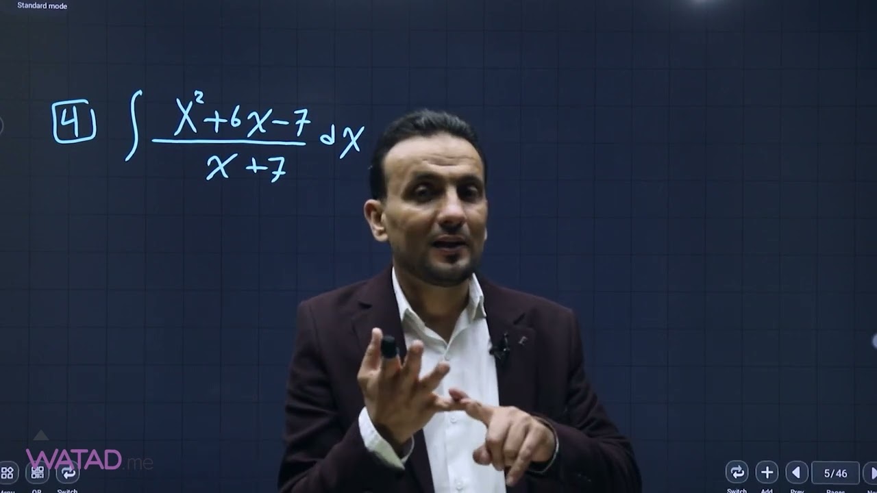 مراجعة النهاية للوحدة الاولى { التكامل و تطبيقاته} لمادة الرياضيات الادبي الاستاذ خالد العزازمة