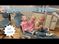 Taking triplets first time  their big sis to the dentistchaos