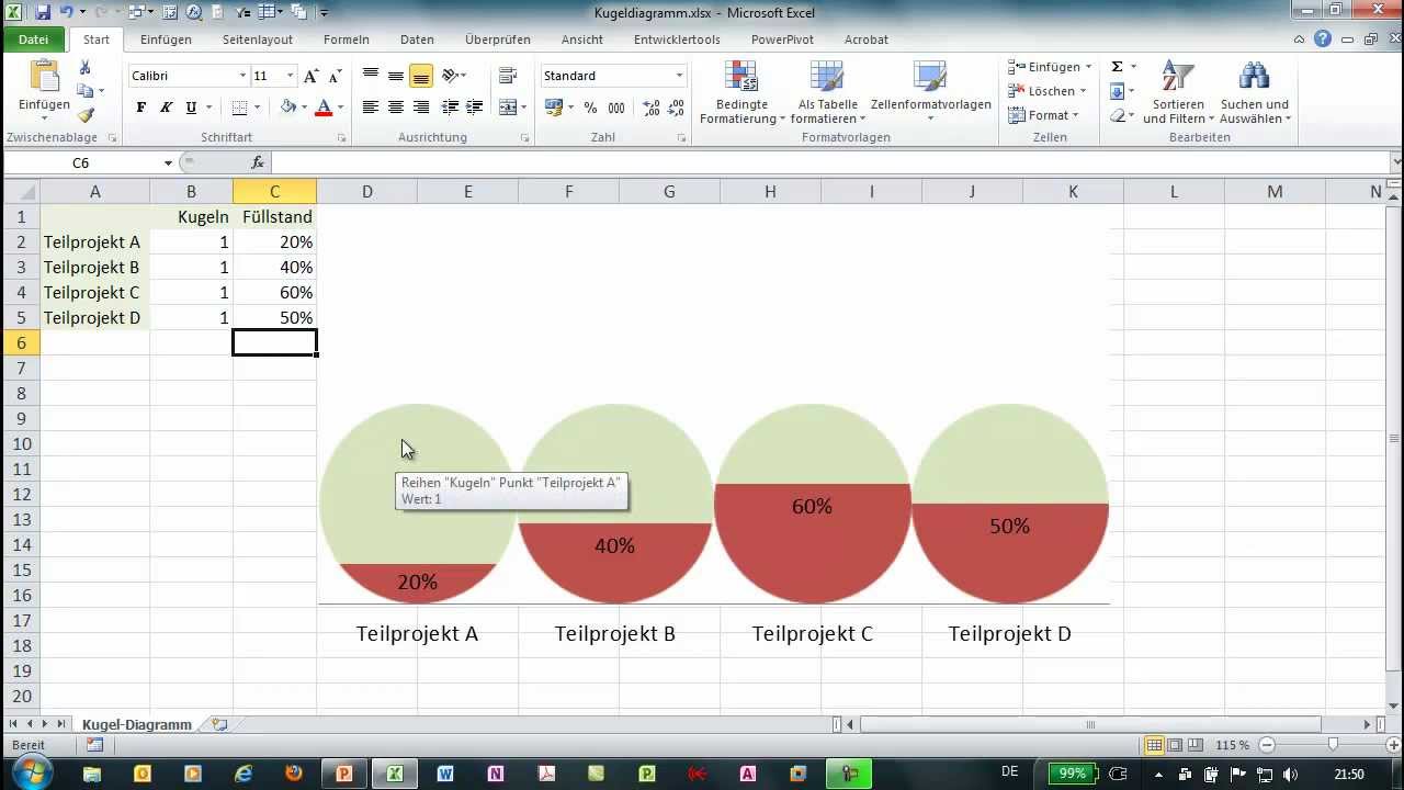 Excel Kugeldiagramm Aus Gruppierten Saulen Erzeugen Youtube