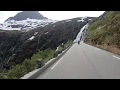 Trollstigen waterfall Norway around Åndalsnes altitude of over 1600 meters BMW K1300R(the way up)