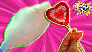 Haciendo Algodón de Azúcar con dulces de San Valentin - Bruno y Ellie